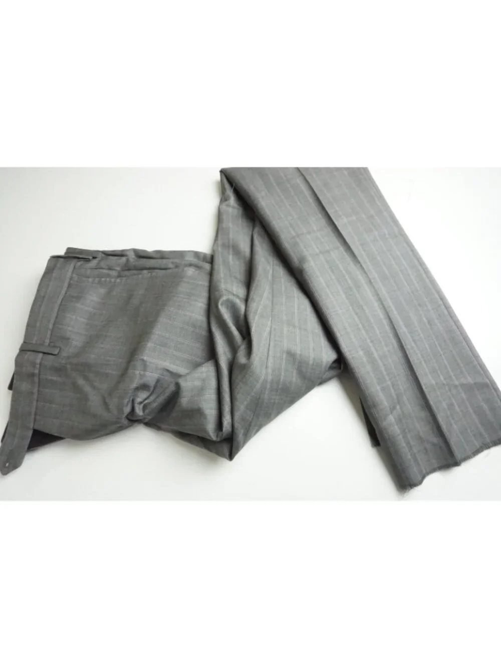 Raffaele Caruso Gray Striped Loro Piana Wool 2 Pc Suit Jacket Pant 38 US NEW